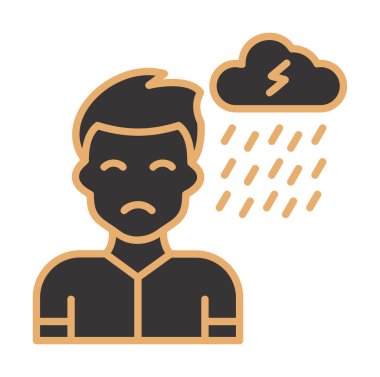 Depresyon konsepti vektör illüstrasyonu