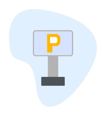 Park yeri simgesi. Web için park vektörü simgelerinin özet çizimi