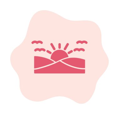 gün batımı ve deniz vektör çizimi tasarımı