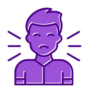 Korkmuş adam simgesi, korku konsepti, vektör illüstrasyonu