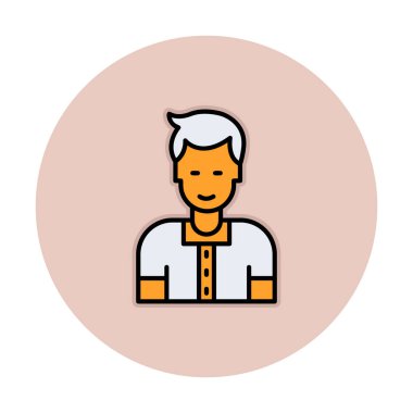 Avatar man simgesi, vektör illüstrasyonu  