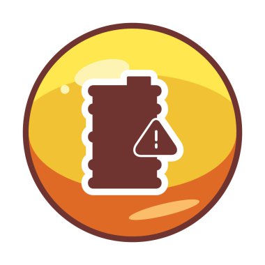 Tehlike işareti ve namlu simgesi, vektör illüstrasyonu 