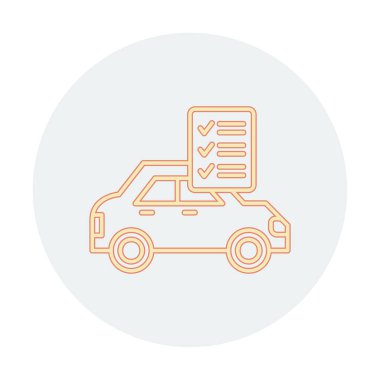 Araç kontrol listesi simgesi, araba bakım vektörü illüstrasyonu 