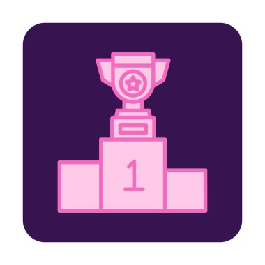 Kazanan podyum düz vektör simgesi. 