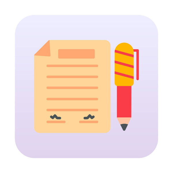 contract icon, vector illustration simple design