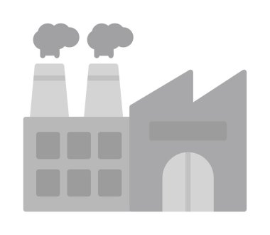 Fabrika web simgesi, vektör illüstrasyonu 