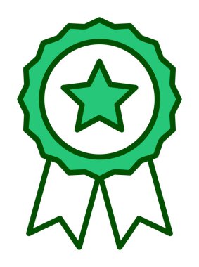 Ödül rozet vektörü düz çizgi simgesi