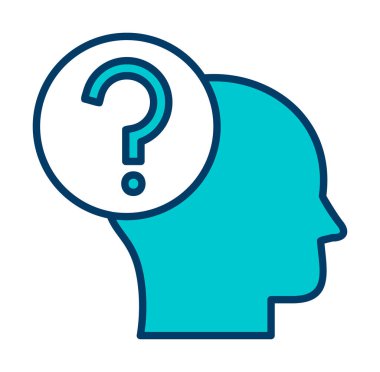 İnsan başlı soru işareti, satır biçimi simgesi 