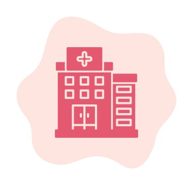 Hastane simgesi, vektör illüstrasyonu