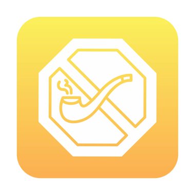 Basit Sigara İçilmez alanı simgesi, vektör illüstrasyonu