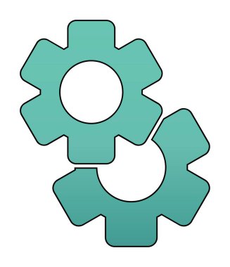 Gears'ı web simgesi, vektör çizim 