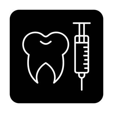 Diş bakımı anestezi ikonu vektör illüstrasyonu 