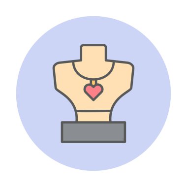 Kolye düz simgesi, vektör çizim                  