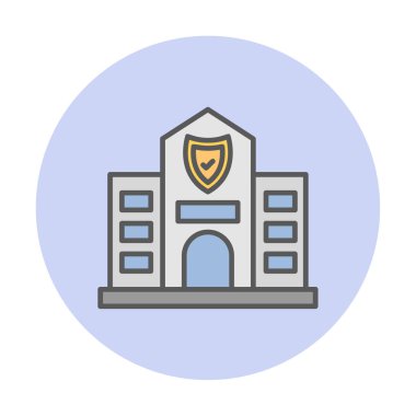 Güvenlik Ofisi web simgesi, vektör illüstrasyonu 