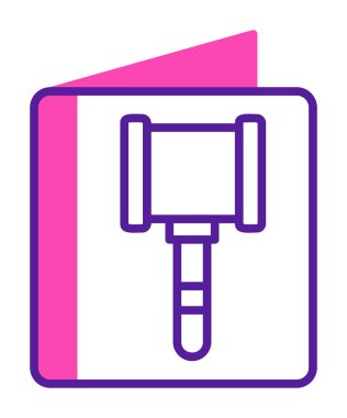 Çekiç ve Katalog ikonu vektör çizimi