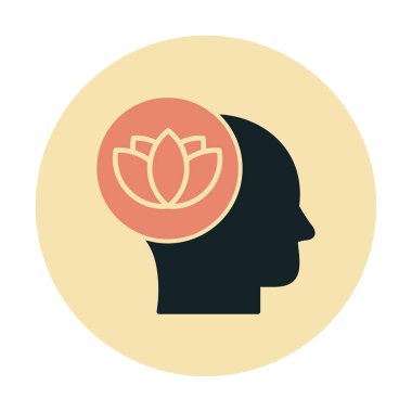 baş ve nilüfer çiçeği simgesi, vektör illüstrasyonu basit tasarım