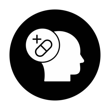 Tıbbi ve sağlık ikonu, vektör illüstrasyon. Ruh Sağlığı Konsepti                                    