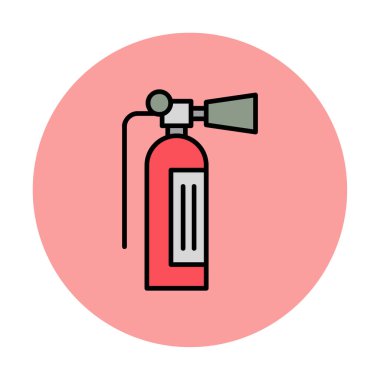 Yangın söndürücüsü. Web simgesi illüstrasyonu