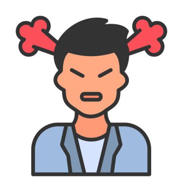 kızgın kişi simgesi, vektör illüstrasyonu basit tasarım