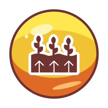 Bitkiler ve oklar ikon vektör çizimi. Jeotermal Enerji Konsepti                   