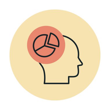 Basit Pasta Grafiği simgesi, vektör illüstrasyonu