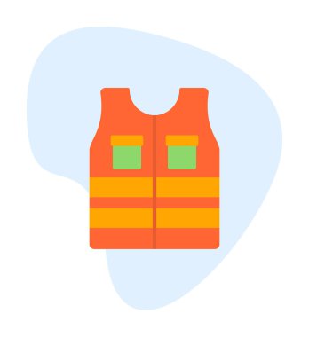 Güvenlik Ceketi Web simgesi, vektör illüstrasyonu