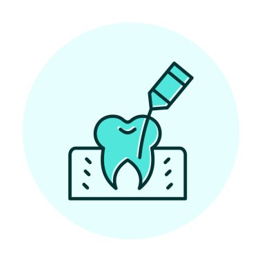 Kök Kanal Tedavi simgesi, vektör illüstrasyonu 