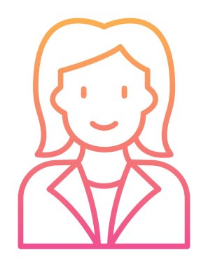 kadın avatar simgesi, vektör illüstrasyonu 