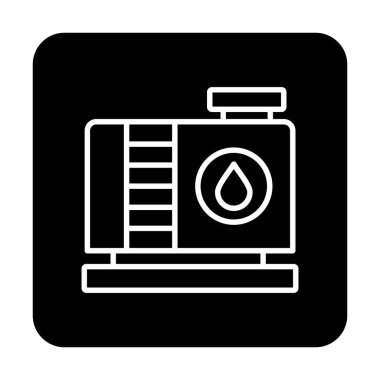 Fabrika tankı simgesi, vektör illüstrasyonu