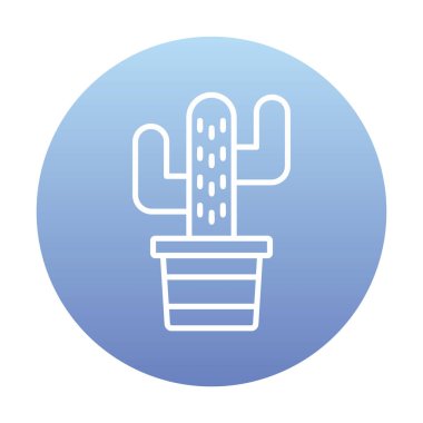 Kaktüs simgesi, basit tasarım çizimi  