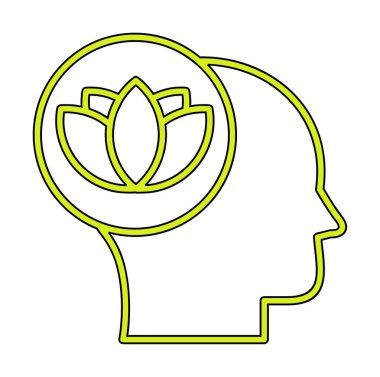 baş ve nilüfer çiçeği simgesi, vektör illüstrasyonu basit tasarım