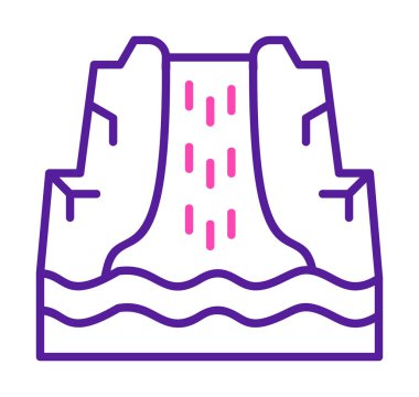 Basit Waterfal simgesi, vektör illüstrasyonu