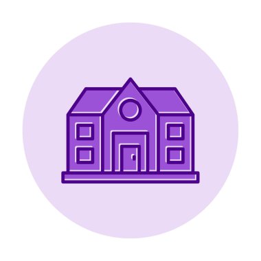 ev düz simgesi, vektör illüstrasyonu 