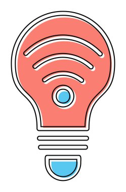 Ampul Ağı simgesi basit bir çizim. Akıllı Ampul                                                     