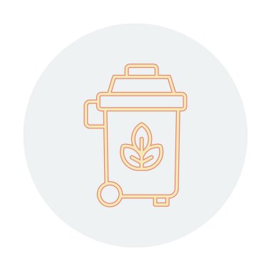 Eko çöp kutusu ikon vektör illüstrasyonu 