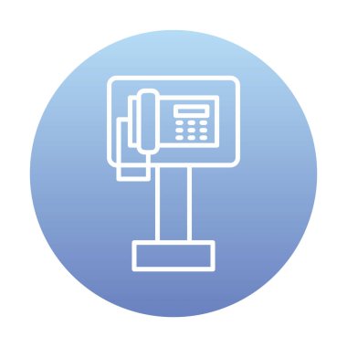 Ankesörlü Telefon web simgesi, vektör illüstrasyonu