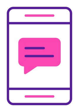 Sohbet ileti simgesi, vektör illüstrasyonu 