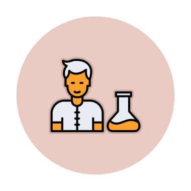 Basit vektör izole illüstrasyondaki bilim adamı simgesi                                    