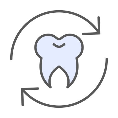Diş Tedavi simgesi, vektör illüstrasyonu  