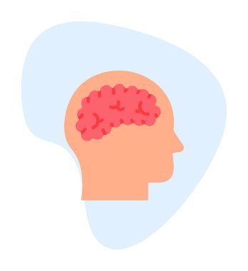 düz beyin ikonu. düz tasarım biçimi