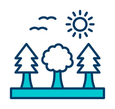 Orman ikonu vektör illüstrasyonu 