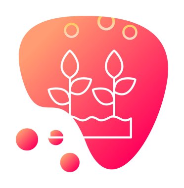 Büyüyen Bitkiler web simgesi, vektör illüstrasyonu 