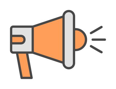 megafon simgesi vektörü web ve mobil tasarımınız için beyaz arkaplanda izole edilmiş, megafon logosu konsepti 