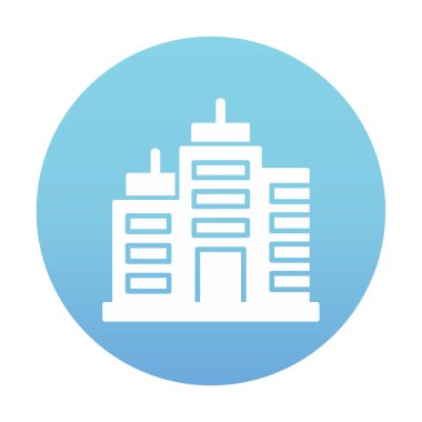 Şehir binası simgesi, vektör illüstrasyonu basit tasarım