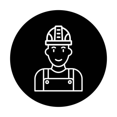 Fabrika İşçi simgesi vektör illüstrasyonu