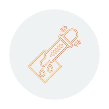 pipette ile tıbbi test simgesi, vektör illüstrasyonu basit tasarım