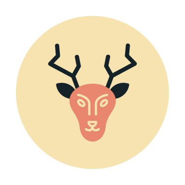 Geyik. Web simgesi basit illüstrasyon