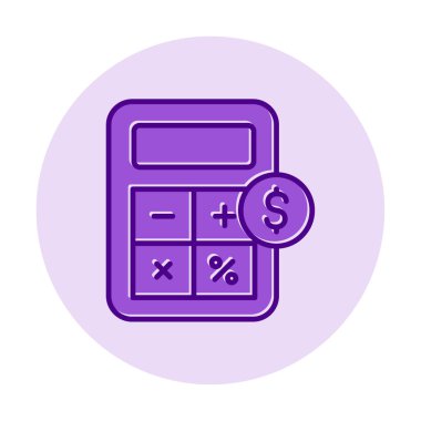 hesap makinesi düz simgesi, vektör illüstrasyonu