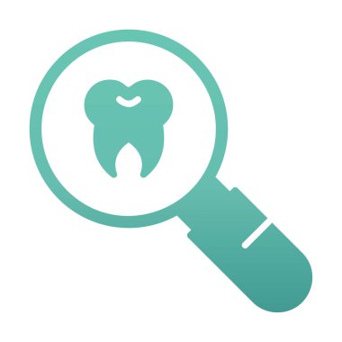 Diş kontrolü vektörü düz renk simgesi            