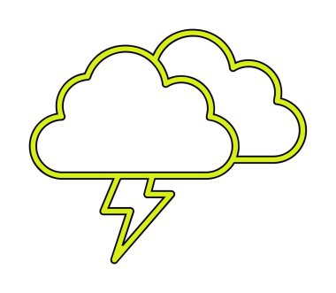 Yıldırım ikonlu fırtına bulutları. vektör illüstrasyonu                   